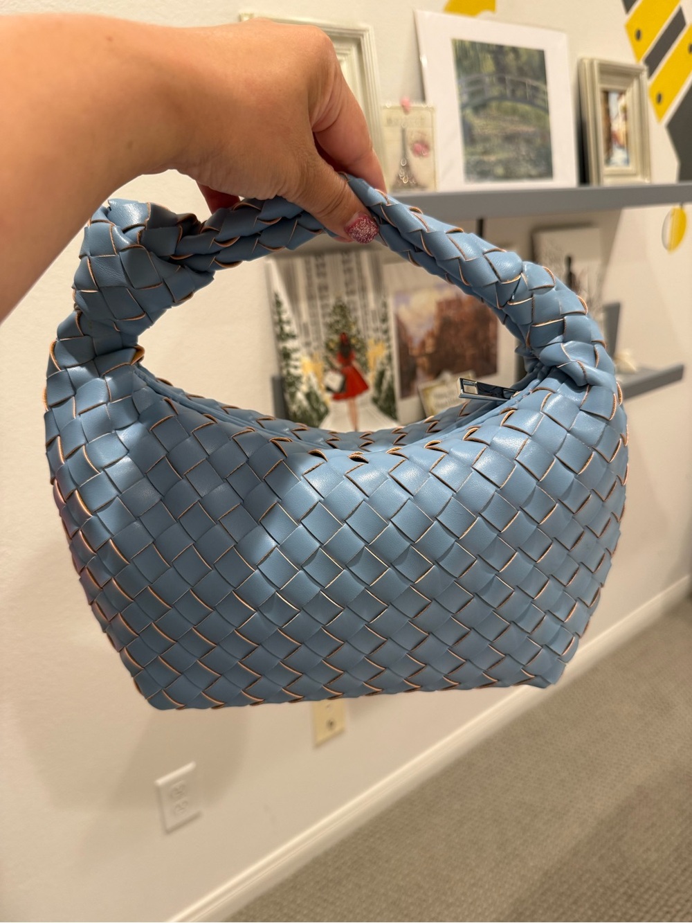 TARGET vegan leather woven bag.